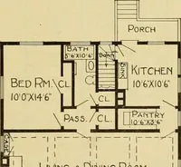 An illustration from Radford's artistic bungalows : unique collection of 208 designs, best modern ideas in bungalow architecture. (1908)