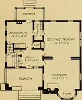 An illustration from Radford's artistic bungalows : unique collection of 208 designs, best modern ideas in bungalow architecture. (1908)