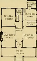 An illustration from Radford's artistic bungalows : unique collection of 208 designs, best modern ideas in bungalow architecture. (1908)