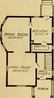 An illustration from Radford's artistic bungalows : unique collection of 208 designs, best modern ideas in bungalow architecture. (1908)