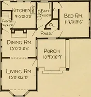 An illustration from Radford's artistic bungalows : unique collection of 208 designs, best modern ideas in bungalow architecture. (1908)