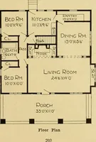 An illustration from Radford's artistic bungalows : unique collection of 208 designs, best modern ideas in bungalow architecture. (1908)