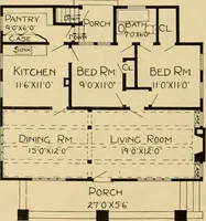 An illustration from Radford's artistic bungalows : unique collection of 208 designs, best modern ideas in bungalow architecture. (1908)