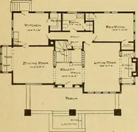 An illustration from Radford's artistic bungalows : unique collection of 208 designs, best modern ideas in bungalow architecture. (1908)