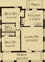 An illustration from Radford's artistic bungalows : unique collection of 208 designs, best modern ideas in bungalow architecture. (1908)