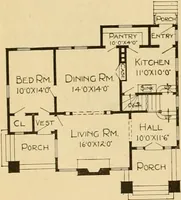 An illustration from Radford's artistic bungalows : unique collection of 208 designs, best modern ideas in bungalow architecture. (1908)