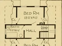 An illustration from Radford's artistic bungalows : unique collection of 208 designs, best modern ideas in bungalow architecture. (1908)