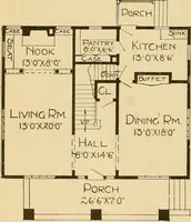 An illustration from Radford's artistic bungalows : unique collection of 208 designs, best modern ideas in bungalow architecture. (1908)