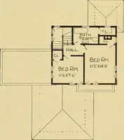 An illustration from Radford's artistic bungalows : unique collection of 208 designs, best modern ideas in bungalow architecture. (1908)