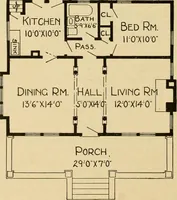 An illustration from Radford's artistic bungalows : unique collection of 208 designs, best modern ideas in bungalow architecture. (1908)