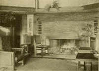An illustration from Radford's brick houses and how to build them : a standard collection of new, original, and artistic designs for brick houses, apartments, stores and flats, garages, etc. ; together with complete instruction in the manufacture of brick and its practical uses as a building material selected and compiled by William A. Radford ... Every plan designed and executed by a corps of licensed architects of the highest professional standing, assisted by a staff of expert draftsmen. Over 300 designs and details. (1912)