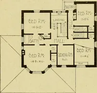 Picture 4 of 321 from Radford's brick houses and how to build them : a standard collection of new, original, and artistic designs for brick houses, apartments, stores and flats, garages, etc. ; together with complete instruction in the manufacture of brick and its practical uses as a building material selected and compiled by William A. Radford ... Every plan designed and executed by a corps of licensed architects of the highest professional standing, assisted by a staff of expert draftsmen. Over 300 designs and details. (1912), leaf 14