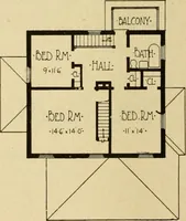 Picture 122 of 321 from Radford's brick houses and how to build them : a standard collection of new, original, and artistic designs for brick houses, apartments, stores and flats, garages, etc. ; together with complete instruction in the manufacture of brick and its practical uses as a building material selected and compiled by William A. Radford ... Every plan designed and executed by a corps of licensed architects of the highest professional standing, assisted by a staff of expert draftsmen. Over 300 designs and details. (1912), leaf 143