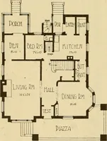 An illustration from Radford's brick houses and how to build them : a standard collection of new, original, and artistic designs for brick houses, apartments, stores and flats, garages, etc. ; together with complete instruction in the manufacture of brick and its practical uses as a building material selected and compiled by William A. Radford ... Every plan designed and executed by a corps of licensed architects of the highest professional standing, assisted by a staff of expert draftsmen. Over 300 designs and details. (1912)