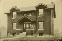 An illustration from Radford's brick houses and how to build them : a standard collection of new, original, and artistic designs for brick houses, apartments, stores and flats, garages, etc. ; together with complete instruction in the manufacture of brick and its practical uses as a building material selected and compiled by William A. Radford ... Every plan designed and executed by a corps of licensed architects of the highest professional standing, assisted by a staff of expert draftsmen. Over 300 designs and details. (1912)