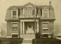 An illustration from Radford's brick houses and how to build them : a standard collection of new, original, and artistic designs for brick houses, apartments, stores and flats, garages, etc. ; together with complete instruction in the manufacture of brick and its practical uses as a building material selected and compiled by William A. Radford ... Every plan designed and executed by a corps of licensed architects of the highest professional standing, assisted by a staff of expert draftsmen. Over 300 designs and details. (1912)