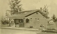 An illustration from Radford's brick houses and how to build them : a standard collection of new, original, and artistic designs for brick houses, apartments, stores and flats, garages, etc. ; together with complete instruction in the manufacture of brick and its practical uses as a building material selected and compiled by William A. Radford ... Every plan designed and executed by a corps of licensed architects of the highest professional standing, assisted by a staff of expert draftsmen. Over 300 designs and details. (1912)
