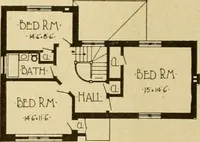 Picture 174 of 321 from Radford's brick houses and how to build them : a standard collection of new, original, and artistic designs for brick houses, apartments, stores and flats, garages, etc. ; together with complete instruction in the manufacture of brick and its practical uses as a building material selected and compiled by William A. Radford ... Every plan designed and executed by a corps of licensed architects of the highest professional standing, assisted by a staff of expert draftsmen. Over 300 designs and details. (1912), leaf 163