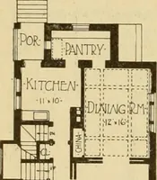 An illustration from Radford's brick houses and how to build them : a standard collection of new, original, and artistic designs for brick houses, apartments, stores and flats, garages, etc. ; together with complete instruction in the manufacture of brick and its practical uses as a building material selected and compiled by William A. Radford ... Every plan designed and executed by a corps of licensed architects of the highest professional standing, assisted by a staff of expert draftsmen. Over 300 designs and details. (1912)