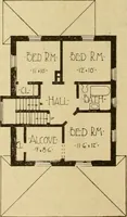 Picture 190 of 321 from Radford's brick houses and how to build them : a standard collection of new, original, and artistic designs for brick houses, apartments, stores and flats, garages, etc. ; together with complete instruction in the manufacture of brick and its practical uses as a building material selected and compiled by William A. Radford ... Every plan designed and executed by a corps of licensed architects of the highest professional standing, assisted by a staff of expert draftsmen. Over 300 designs and details. (1912), leaf 169