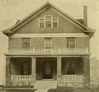 An illustration from Radford's brick houses and how to build them : a standard collection of new, original, and artistic designs for brick houses, apartments, stores and flats, garages, etc. ; together with complete instruction in the manufacture of brick and its practical uses as a building material selected and compiled by William A. Radford ... Every plan designed and executed by a corps of licensed architects of the highest professional standing, assisted by a staff of expert draftsmen. Over 300 designs and details. (1912)