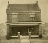 An illustration from Radford's brick houses and how to build them : a standard collection of new, original, and artistic designs for brick houses, apartments, stores and flats, garages, etc. ; together with complete instruction in the manufacture of brick and its practical uses as a building material selected and compiled by William A. Radford ... Every plan designed and executed by a corps of licensed architects of the highest professional standing, assisted by a staff of expert draftsmen. Over 300 designs and details. (1912)