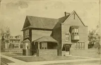 An illustration from Radford's brick houses and how to build them : a standard collection of new, original, and artistic designs for brick houses, apartments, stores and flats, garages, etc. ; together with complete instruction in the manufacture of brick and its practical uses as a building material selected and compiled by William A. Radford ... Every plan designed and executed by a corps of licensed architects of the highest professional standing, assisted by a staff of expert draftsmen. Over 300 designs and details. (1912)