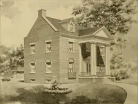 An illustration from Radford's brick houses and how to build them : a standard collection of new, original, and artistic designs for brick houses, apartments, stores and flats, garages, etc. ; together with complete instruction in the manufacture of brick and its practical uses as a building material selected and compiled by William A. Radford ... Every plan designed and executed by a corps of licensed architects of the highest professional standing, assisted by a staff of expert draftsmen. Over 300 designs and details. (1912)