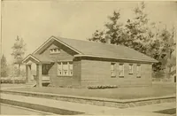 An illustration from Radford's brick houses and how to build them : a standard collection of new, original, and artistic designs for brick houses, apartments, stores and flats, garages, etc. ; together with complete instruction in the manufacture of brick and its practical uses as a building material selected and compiled by William A. Radford ... Every plan designed and executed by a corps of licensed architects of the highest professional standing, assisted by a staff of expert draftsmen. Over 300 designs and details. (1912)