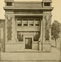 An illustration from Radford's brick houses and how to build them : a standard collection of new, original, and artistic designs for brick houses, apartments, stores and flats, garages, etc. ; together with complete instruction in the manufacture of brick and its practical uses as a building material selected and compiled by William A. Radford ... Every plan designed and executed by a corps of licensed architects of the highest professional standing, assisted by a staff of expert draftsmen. Over 300 designs and details. (1912)