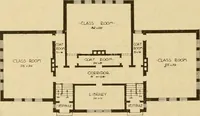 An illustration from Radford's brick houses and how to build them : a standard collection of new, original, and artistic designs for brick houses, apartments, stores and flats, garages, etc. ; together with complete instruction in the manufacture of brick and its practical uses as a building material selected and compiled by William A. Radford ... Every plan designed and executed by a corps of licensed architects of the highest professional standing, assisted by a staff of expert draftsmen. Over 300 designs and details. (1912)
