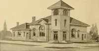 An illustration from Radford's brick houses and how to build them : a standard collection of new, original, and artistic designs for brick houses, apartments, stores and flats, garages, etc. ; together with complete instruction in the manufacture of brick and its practical uses as a building material selected and compiled by William A. Radford ... Every plan designed and executed by a corps of licensed architects of the highest professional standing, assisted by a staff of expert draftsmen. Over 300 designs and details. (1912)