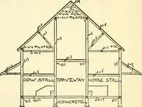 An illustration from Radford's combined house and barn plan book (1908)