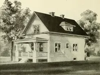 An illustration from Radford's combined house and barn plan book (1908)