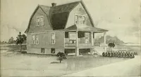 An illustration from Radford's combined house and barn plan book (1908)