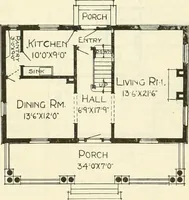 An illustration from Radford's combined house and barn plan book (1908)