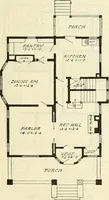 An illustration from Radford's combined house and barn plan book (1908)