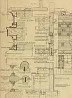 An illustration from Radford’s portfolio of details of building construction; a remarkable and unique collection of full-page plates, accurately drawn and reproduced to exact scale. Complete details for every style of interior trim, including special built-in features. (1911)