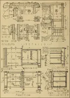 An illustration from Radford’s portfolio of details of building construction; a remarkable and unique collection of full-page plates, accurately drawn and reproduced to exact scale. Complete details for every style of interior trim, including special built-in features. (1911)