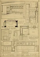 An illustration from Radford’s portfolio of details of building construction; a remarkable and unique collection of full-page plates, accurately drawn and reproduced to exact scale. Complete details for every style of interior trim, including special built-in features. (1911)