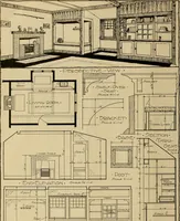 An illustration from Radford’s portfolio of details of building construction; a remarkable and unique collection of full-page plates, accurately drawn and reproduced to exact scale. Complete details for every style of interior trim, including special built-in features. (1911)