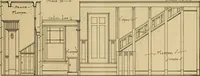 An illustration from Radford’s portfolio of details of building construction; a remarkable and unique collection of full-page plates, accurately drawn and reproduced to exact scale. Complete details for every style of interior trim, including special built-in features. (1911)