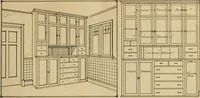 An illustration from Radford’s portfolio of details of building construction; a remarkable and unique collection of full-page plates, accurately drawn and reproduced to exact scale. Complete details for every style of interior trim, including special built-in features. (1911)