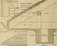An illustration from Radford’s portfolio of details of building construction; a remarkable and unique collection of full-page plates, accurately drawn and reproduced to exact scale. Complete details for every style of interior trim, including special built-in features. (1911)