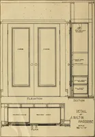 An illustration from Radford’s portfolio of details of building construction; a remarkable and unique collection of full-page plates, accurately drawn and reproduced to exact scale. Complete details for every style of interior trim, including special built-in features. (1911)