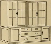 An illustration from Radford’s portfolio of details of building construction; a remarkable and unique collection of full-page plates, accurately drawn and reproduced to exact scale. Complete details for every style of interior trim, including special built-in features. (1911)