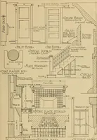 An illustration from Radford’s portfolio of details of building construction; a remarkable and unique collection of full-page plates, accurately drawn and reproduced to exact scale. Complete details for every style of interior trim, including special built-in features. (1911)