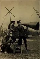 An illustration from Radio, miracle of the 20th century ... a story of human achievement that stands unrivalled in the history of humanity, together with a colorful portrayal, giving a broad, general view of the whole subject of wireless telegraph and telephone and its marvelous development (1922)