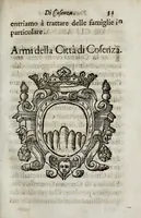 An illustration from Ragguaglio di Cosenza e di trent'una sue nobili famiglie (1639)