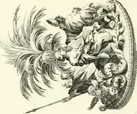 An illustration from Raggvaglio della solenne comparsa, fatta in Roma gli otto di gennaio MDCLXXXVII. dall'illvstrissimo, et eccellentissimo signor conte di Castelmaine ambasciadore straordinario della Sagra Real Maestà di Giacomo Secondo rè d'Inghilterra, Scozia, Francia, et Ibernia, difensore della fede alla Santa Sede Apostolica, in andare pvblicamente all'vdienza della Santità di Nostro Signore Papa Innocenzo Vndecimo (1687)